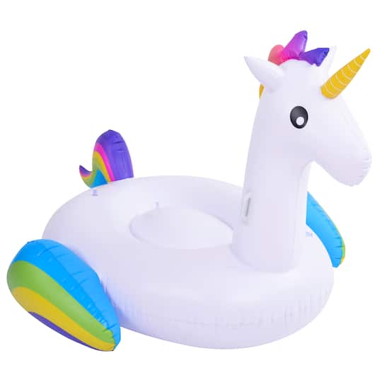 7ft. Jumbo Rainbow Unicorn Inflatable Pool Float